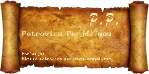 Petrovics Perjámos névjegykártya